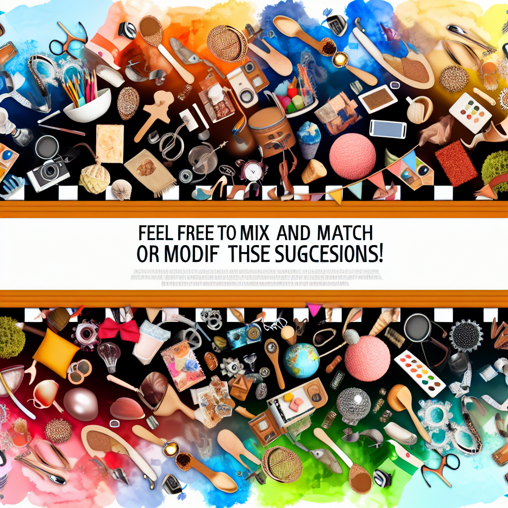 Feel free to mix and match or modify any of these suggestions!