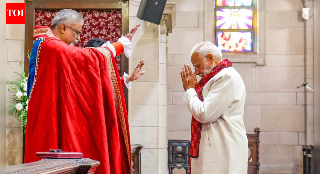 PM Modi Attends Christmas Service, Shares Prayers and Messages