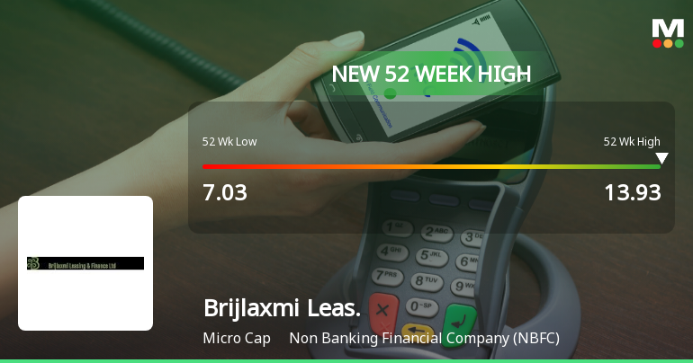 Brijlaxmi Leasing & Finance Achieves Document 52-Week Excessive at Rs. 13.93