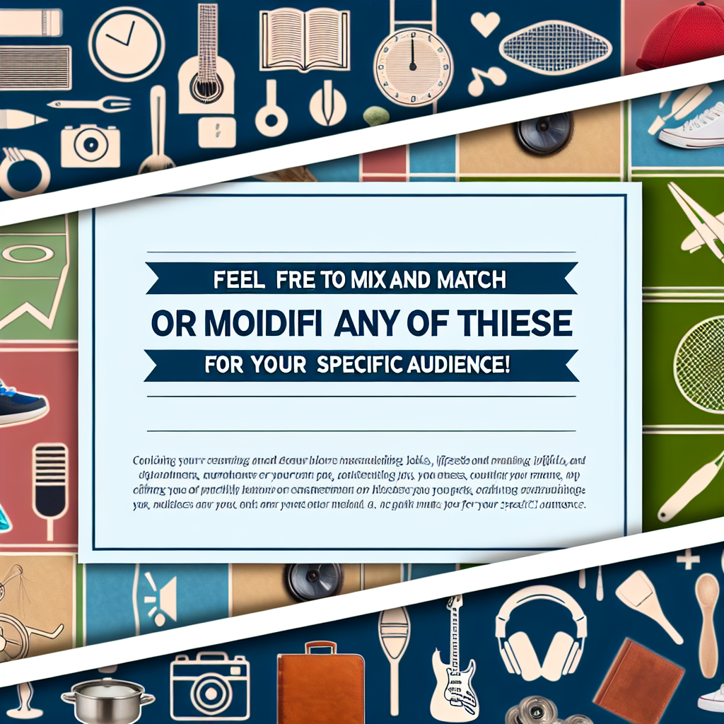 Feel free to mix and match or modify any of these for your specific audience!