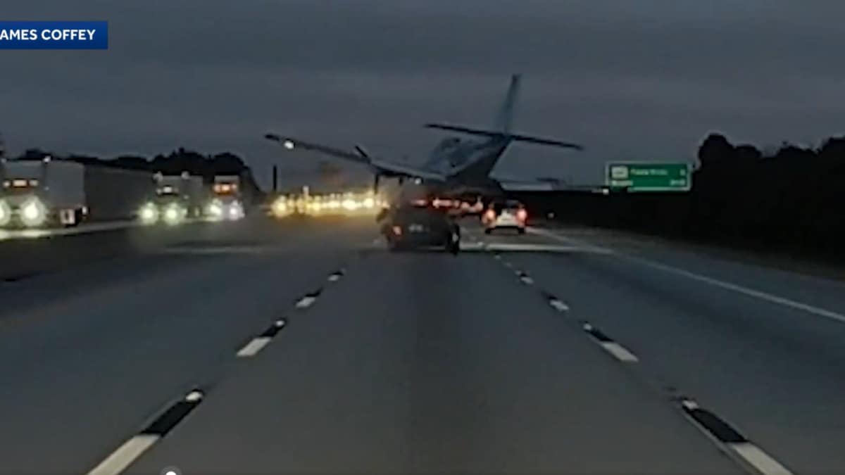 Florida Freeway Scene: Airplane Crashes Onto Transferring Automobile in Beautiful Incident