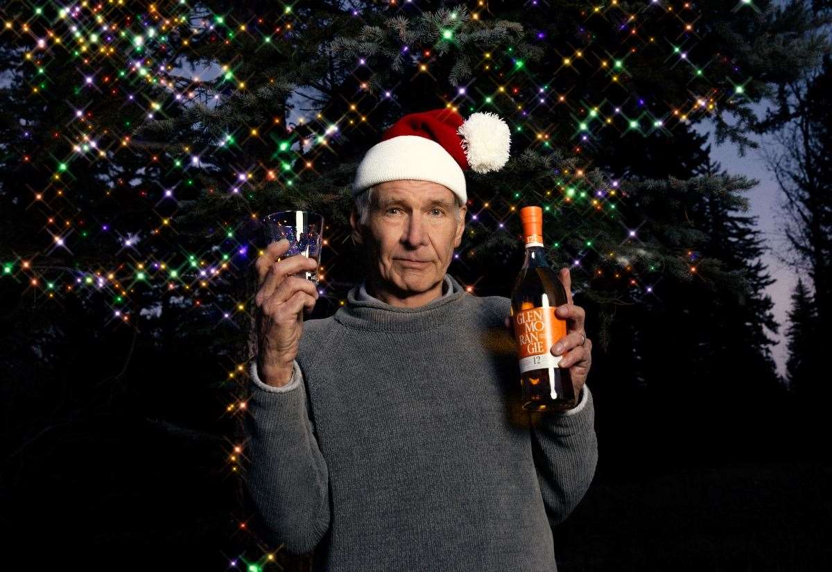 Harrison Ford Shares Vacation Cheer in Tain Distillery’s Christmas Message