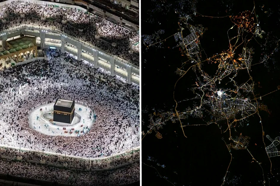 Stunning Space View: Astronaut Captures Kaaba Illuminated