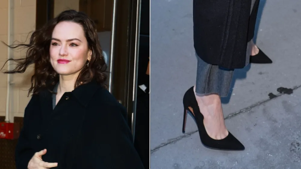 Daisy Ridley Elevates the Bow Pump Development with Aquazzura Heels