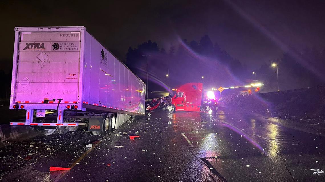 I-5 Northbound Blocked Close to Olympia Following Semi-Truck Collision